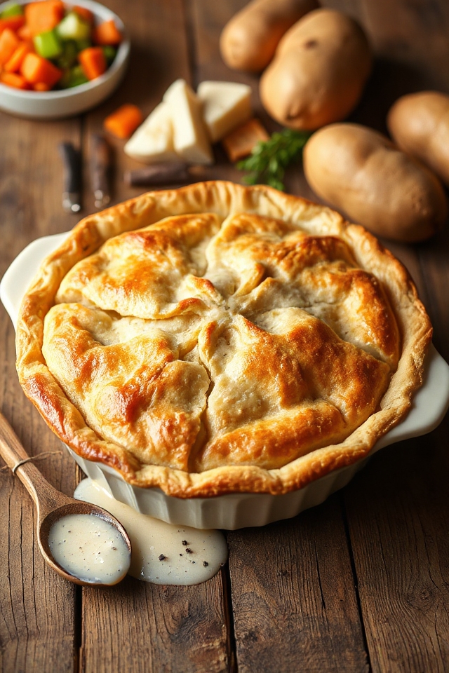 creamy gluten free chicken pie