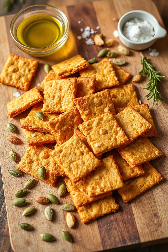 crunchy seed filled crackers