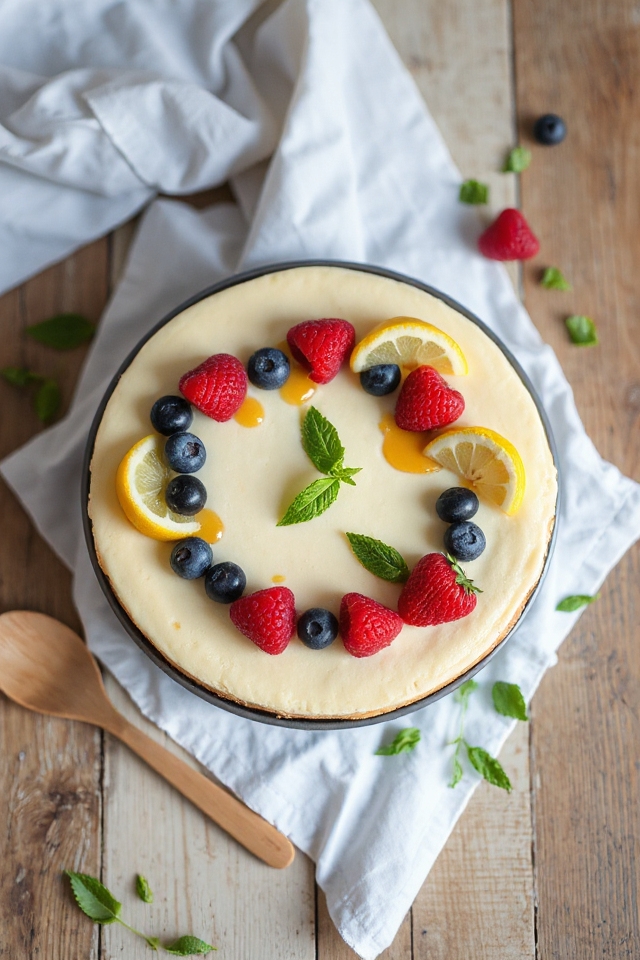 gluten free honey lemon cheesecake