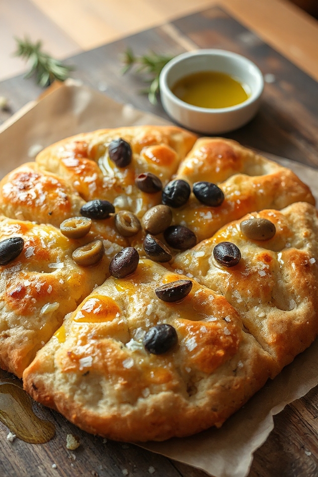 gluten free olive focaccia